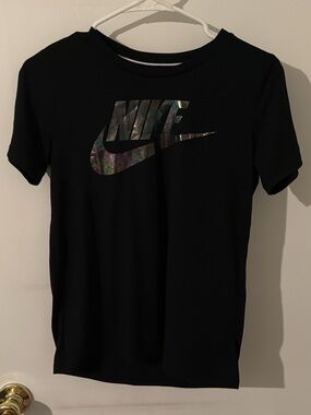 Nike Black Tee with White Logo Accent